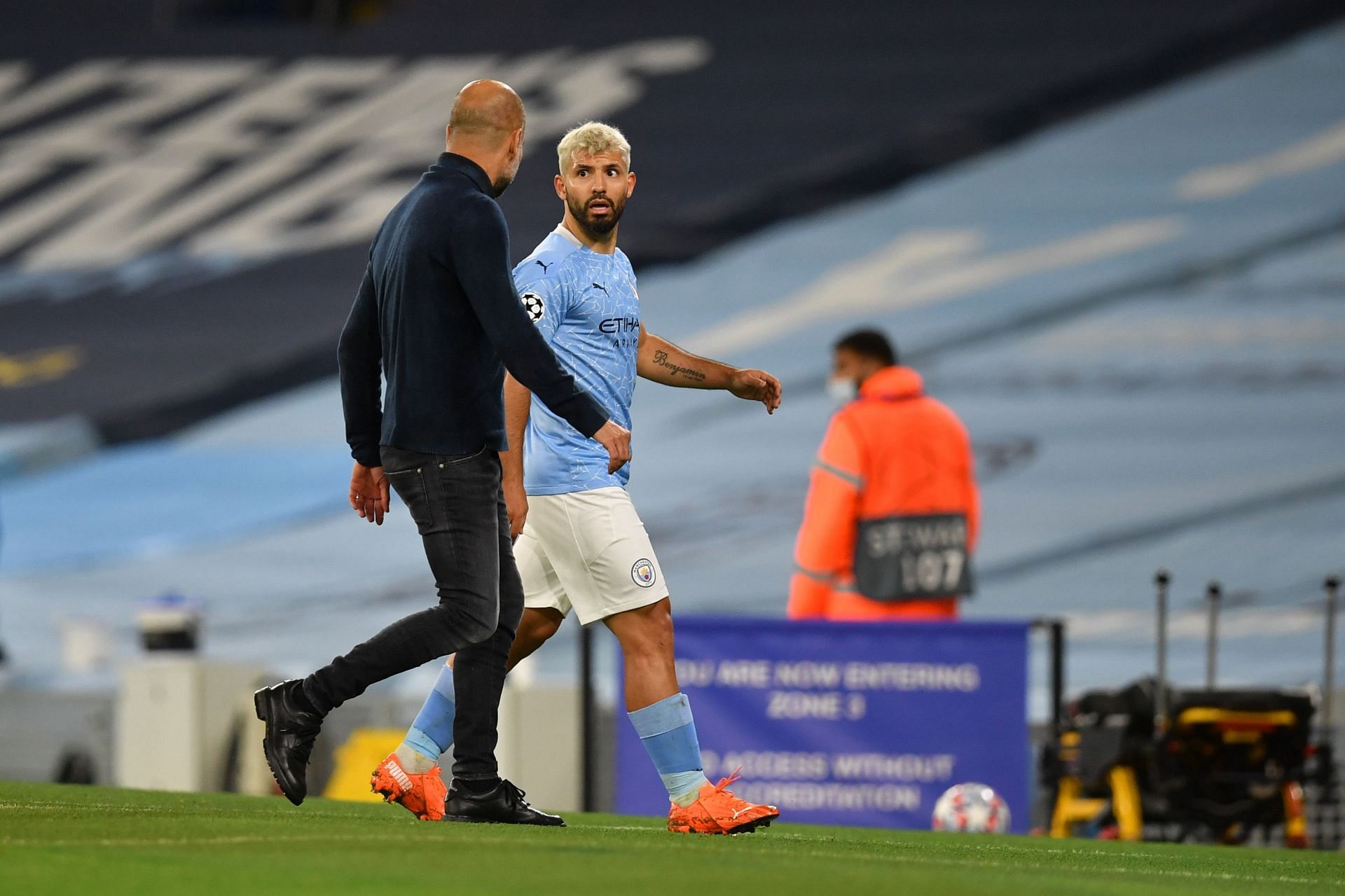 Sergio Aguero (right) enjoyed a lot of success under Guardiola (left).